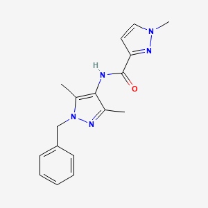 molecular formula C17H19N5O B10897336 N-(1-benzyl-3,5-dimethyl-1H-pyrazol-4-yl)-1-methyl-1H-pyrazole-3-carboxamide 