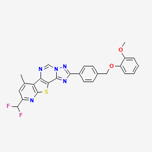 13-(difluoromethyl)-4-[4-[(2-methoxyphenoxy)methyl]phenyl]-11-methyl-16-thia-3,5,6,8,14-pentazatetracyclo[7.7.0.02,6.010,15]hexadeca-1(9),2,4,7,10(15),11,13-heptaene