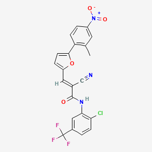 molecular formula C22H13ClF3N3O4 B10897349 (2E)-N-[2-chloro-5-(trifluoromethyl)phenyl]-2-cyano-3-[5-(2-methyl-4-nitrophenyl)furan-2-yl]prop-2-enamide 