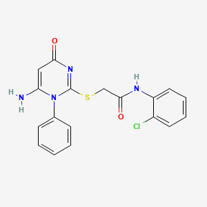 2-[(6-amino-4-oxo-1-phenyl-1,4-dihydropyrimidin-2-yl)thio]-N-(2-chlorophenyl)acetamide