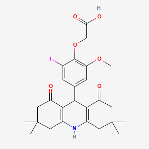 [2-Iodo-6-methoxy-4-(3,3,6,6-tetramethyl-1,8-dioxo-1,2,3,4,5,6,7,8,9,10-decahydroacridin-9-yl)phenoxy]acetic acid