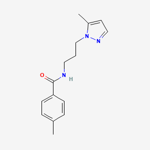 4-methyl-N-[3-(5-methyl-1H-pyrazol-1-yl)propyl]benzamide