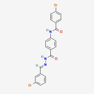 molecular formula C21H15Br2N3O2 B10897419 4-bromo-N-(4-{[(2E)-2-(3-bromobenzylidene)hydrazinyl]carbonyl}phenyl)benzamide 