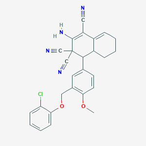 2-amino-4-{3-[(2-chlorophenoxy)methyl]-4-methoxyphenyl}-4a,5,6,7-tetrahydronaphthalene-1,3,3(4H)-tricarbonitrile