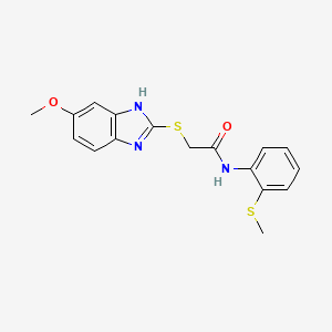 2-[(5-methoxy-1H-benzimidazol-2-yl)sulfanyl]-N-[2-(methylsulfanyl)phenyl]acetamide