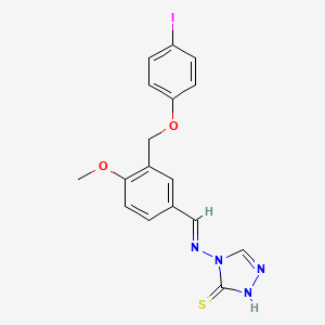 4-{[(E)-{3-[(4-iodophenoxy)methyl]-4-methoxyphenyl}methylidene]amino}-4H-1,2,4-triazole-3-thiol