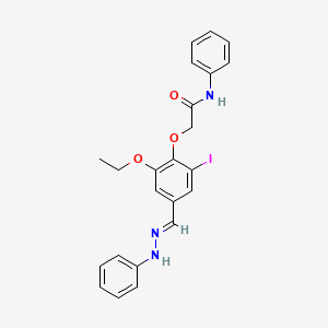 2-{2-ethoxy-6-iodo-4-[(E)-(2-phenylhydrazinylidene)methyl]phenoxy}-N-phenylacetamide