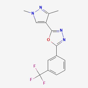 2-(1,3-dimethyl-1H-pyrazol-4-yl)-5-[3-(trifluoromethyl)phenyl]-1,3,4-oxadiazole