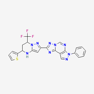 7-phenyl-2-[5-(thiophen-2-yl)-7-(trifluoromethyl)-4,5,6,7-tetrahydropyrazolo[1,5-a]pyrimidin-2-yl]-7H-pyrazolo[4,3-e][1,2,4]triazolo[1,5-c]pyrimidine