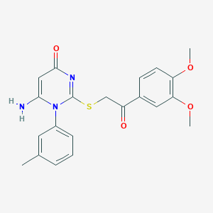 molecular formula C21H21N3O4S B10897486 6-amino-2-{[2-(3,4-dimethoxyphenyl)-2-oxoethyl]sulfanyl}-1-(3-methylphenyl)pyrimidin-4(1H)-one 