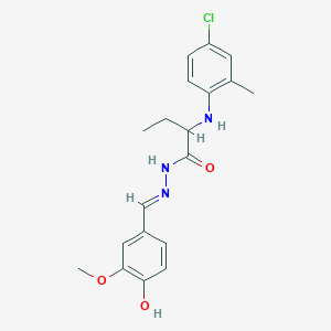 2-[(4-chloro-2-methylphenyl)amino]-N'-[(E)-(4-hydroxy-3-methoxyphenyl)methylidene]butanehydrazide