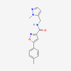 molecular formula C16H16N4O2 B10897505 5-(4-methylphenyl)-N-[(1-methyl-1H-pyrazol-5-yl)methyl]-1,2-oxazole-3-carboxamide 