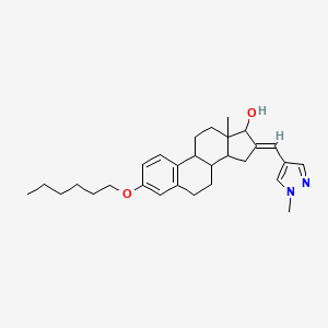 molecular formula C29H40N2O2 B10897515 (16E)-3-(hexyloxy)-16-[(1-methyl-1H-pyrazol-4-yl)methylidene]estra-1(10),2,4-trien-17-ol 