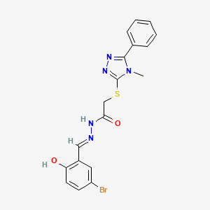 N'-(5-bromo-2-hydroxybenzylidene)-2-[(4-methyl-5-phenyl-4H-1,2,4-triazol-3-yl)sulfanyl]acetohydrazide