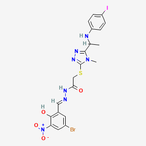 N'-[(E)-(5-bromo-2-hydroxy-3-nitrophenyl)methylidene]-2-[(5-{1-[(4-iodophenyl)amino]ethyl}-4-methyl-4H-1,2,4-triazol-3-yl)sulfanyl]acetohydrazide