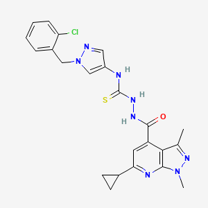 N-[1-(2-chlorobenzyl)-1H-pyrazol-4-yl]-2-[(6-cyclopropyl-1,3-dimethyl-1H-pyrazolo[3,4-b]pyridin-4-yl)carbonyl]hydrazinecarbothioamide