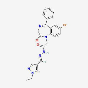 2-(7-bromo-2-oxo-5-phenyl-2,3-dihydro-1H-1,4-benzodiazepin-1-yl)-N'-[(E)-(1-ethyl-1H-pyrazol-4-yl)methylidene]acetohydrazide