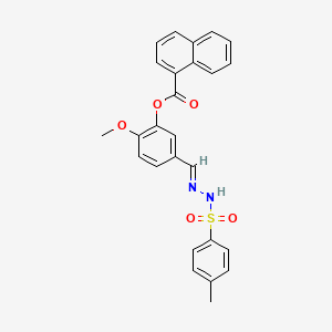 2-methoxy-5-[(E)-{2-[(4-methylphenyl)sulfonyl]hydrazinylidene}methyl]phenyl naphthalene-1-carboxylate