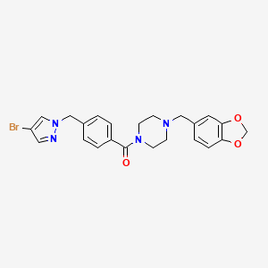 [4-(1,3-benzodioxol-5-ylmethyl)piperazin-1-yl]{4-[(4-bromo-1H-pyrazol-1-yl)methyl]phenyl}methanone