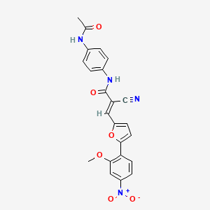 (2E)-N-[4-(acetylamino)phenyl]-2-cyano-3-[5-(2-methoxy-4-nitrophenyl)furan-2-yl]prop-2-enamide