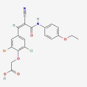 (2-bromo-6-chloro-4-{(1Z)-2-cyano-3-[(4-ethoxyphenyl)amino]-3-oxoprop-1-en-1-yl}phenoxy)acetic acid