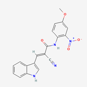 (2E)-2-cyano-3-(1H-indol-3-yl)-N-(4-methoxy-2-nitrophenyl)prop-2-enamide