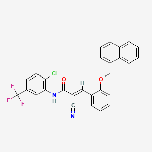 molecular formula C28H18ClF3N2O2 B10897688 (2E)-N-[2-chloro-5-(trifluoromethyl)phenyl]-2-cyano-3-[2-(naphthalen-1-ylmethoxy)phenyl]prop-2-enamide 