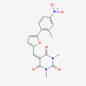 1,3-dimethyl-5-{[5-(2-methyl-4-nitrophenyl)furan-2-yl]methylidene}pyrimidine-2,4,6(1H,3H,5H)-trione