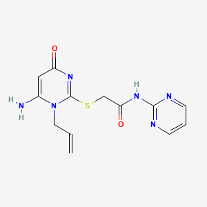 2-{[6-amino-4-oxo-1-(prop-2-en-1-yl)-1,4-dihydropyrimidin-2-yl]sulfanyl}-N-(pyrimidin-2-yl)acetamide