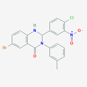 6-bromo-2-(4-chloro-3-nitrophenyl)-3-(3-methylphenyl)-2,3-dihydroquinazolin-4(1H)-one