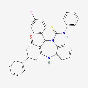 11-(4-fluorophenyl)-1-hydroxy-N,3-diphenyl-2,3,4,11-tetrahydro-10H-dibenzo[b,e][1,4]diazepine-10-carbothioamide