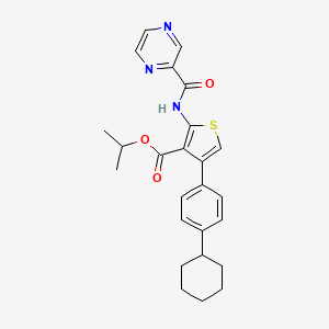 Propan-2-yl 4-(4-cyclohexylphenyl)-2-[(pyrazin-2-ylcarbonyl)amino]thiophene-3-carboxylate