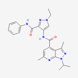 N-[1-ethyl-3-(phenylcarbamoyl)-1H-pyrazol-4-yl]-3,6-dimethyl-1-(propan-2-yl)-1H-pyrazolo[3,4-b]pyridine-4-carboxamide