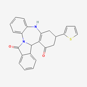 11-thiophen-2-yl-1,8-diazapentacyclo[13.7.0.02,7.09,14.016,21]docosa-2,4,6,9(14),16,18,20-heptaene-13,22-dione