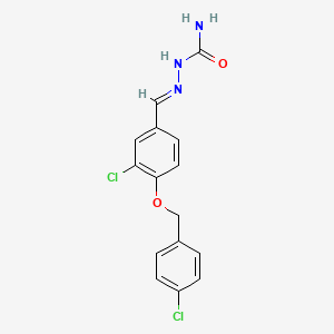 molecular formula C15H13Cl2N3O2 B10897770 (2E)-2-{3-chloro-4-[(4-chlorobenzyl)oxy]benzylidene}hydrazinecarboxamide 