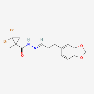 N'-[(1E)-3-(1,3-benzodioxol-5-yl)-2-methylpropylidene]-2,2-dibromo-1-methylcyclopropanecarbohydrazide