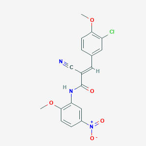 (2E)-3-(3-chloro-4-methoxyphenyl)-2-cyano-N-(2-methoxy-5-nitrophenyl)prop-2-enamide