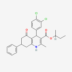 Butan-2-yl 4-(3,4-dichlorophenyl)-2-methyl-5-oxo-7-phenyl-1,4,5,6,7,8-hexahydroquinoline-3-carboxylate