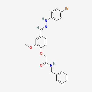 N-benzyl-2-(4-{(E)-[2-(4-bromophenyl)hydrazinylidene]methyl}-2-methoxyphenoxy)acetamide