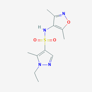 molecular formula C11H16N4O3S B10897822 N-(3,5-dimethyl-1,2-oxazol-4-yl)-1-ethyl-5-methyl-1H-pyrazole-4-sulfonamide 