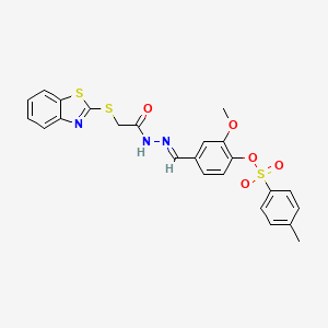 4-[(E)-{2-[(1,3-benzothiazol-2-ylsulfanyl)acetyl]hydrazinylidene}methyl]-2-methoxyphenyl 4-methylbenzenesulfonate