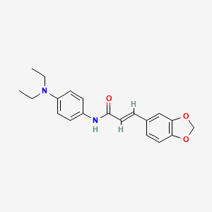 (2E)-3-(1,3-benzodioxol-5-yl)-N-[4-(diethylamino)phenyl]prop-2-enamide