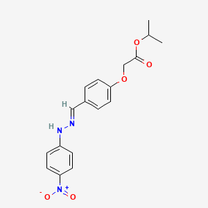 molecular formula C18H19N3O5 B10897876 propan-2-yl (4-{(E)-[2-(4-nitrophenyl)hydrazinylidene]methyl}phenoxy)acetate 