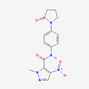 1-methyl-4-nitro-N-[4-(2-oxopyrrolidin-1-yl)phenyl]-1H-pyrazole-5-carboxamide