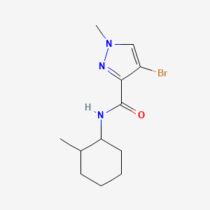 molecular formula C12H18BrN3O B10897886 4-bromo-1-methyl-N-(2-methylcyclohexyl)-1H-pyrazole-3-carboxamide 