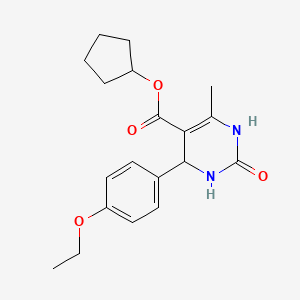 molecular formula C19H24N2O4 B10897889 Cyclopentyl 4-(4-ethoxyphenyl)-6-methyl-2-oxo-1,2,3,4-tetrahydropyrimidine-5-carboxylate 