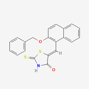 molecular formula C21H15NO2S2 B10897911 (5Z)-5-{[2-(benzyloxy)naphthalen-1-yl]methylidene}-2-thioxo-1,3-thiazolidin-4-one 