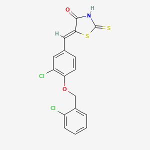 molecular formula C17H11Cl2NO2S2 B10897925 (5Z)-5-{3-chloro-4-[(2-chlorobenzyl)oxy]benzylidene}-2-thioxo-1,3-thiazolidin-4-one 