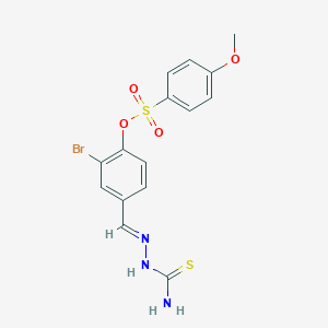 molecular formula C15H14BrN3O4S2 B10897939 2-bromo-4-[(E)-(2-carbamothioylhydrazinylidene)methyl]phenyl 4-methoxybenzenesulfonate 