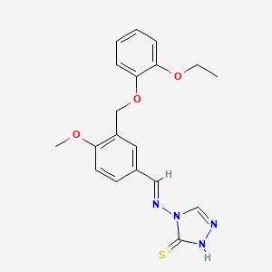 4-{[(E)-{3-[(2-ethoxyphenoxy)methyl]-4-methoxyphenyl}methylidene]amino}-4H-1,2,4-triazole-3-thiol